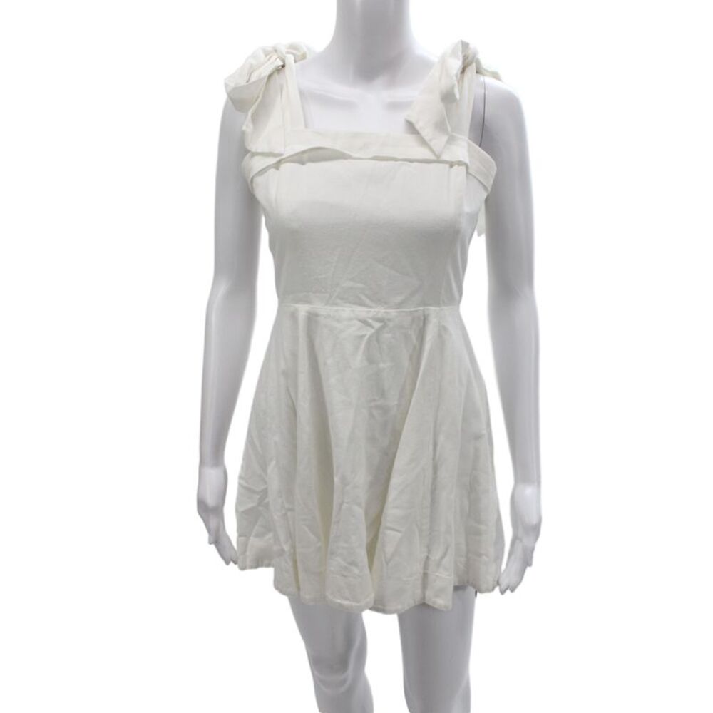Market Women Mini Sleeveless White Square Neck Romper Size L